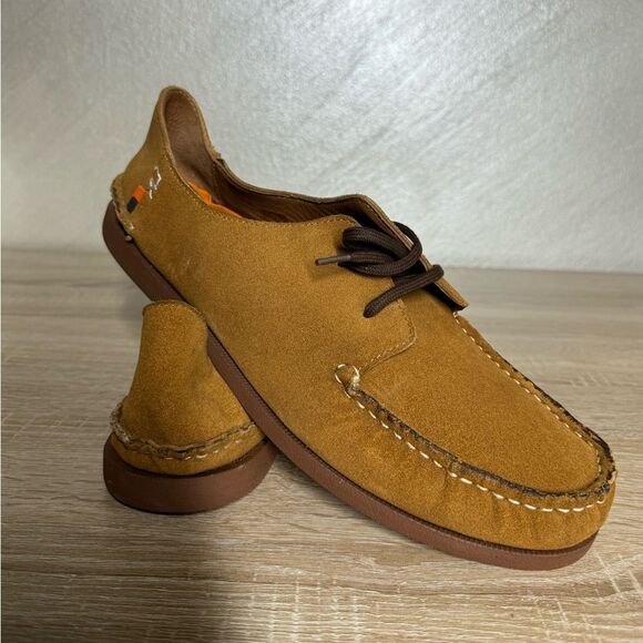 Men's Tan Suede Boat Shoes - Picture 12 of 12